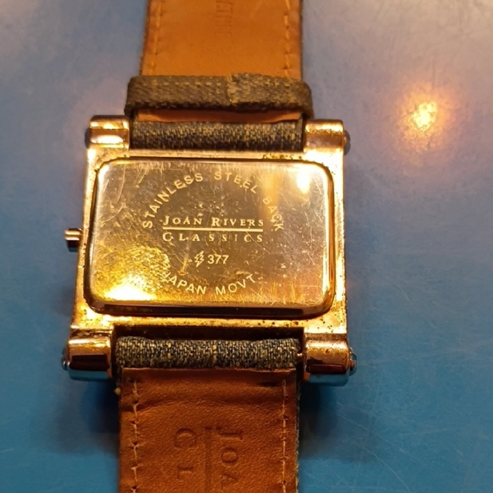 Joan Rivers Gold Watch with Brown Leather Band